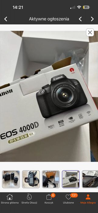 Aparat lustrzany Canon eos 4000d