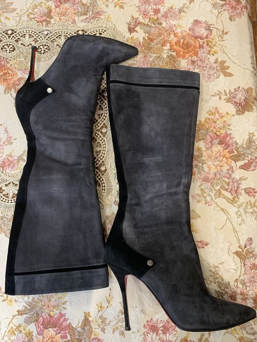 Женские сапоги замш шпилька р.39