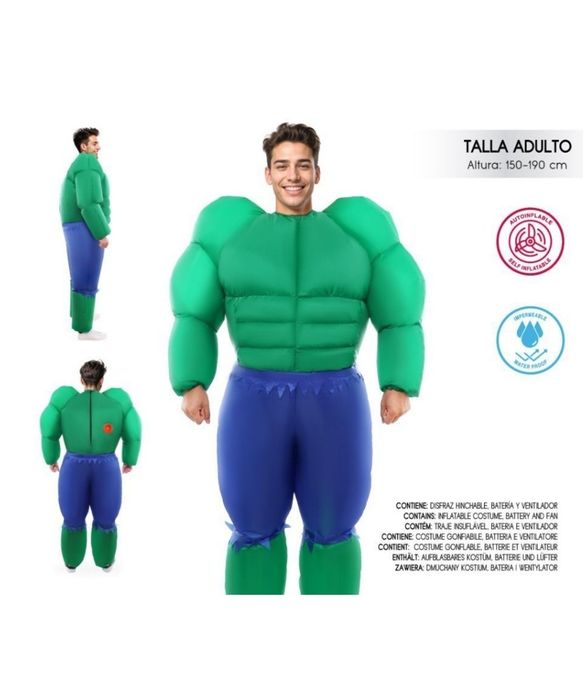 Strój dmuchany Hulk 150–190 cm – kostium na przebranie