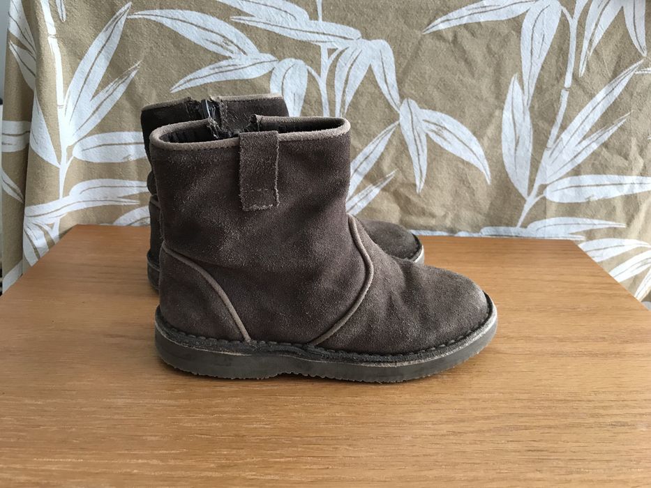 Brązowe czekoladowe botki zamszowe Zara 28