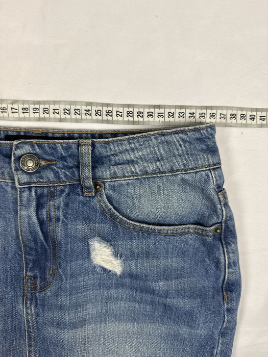 The Kooples jeansowa spodnica z przetarciami / dziurami