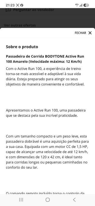 Passadeira corrida BODYTONE 100