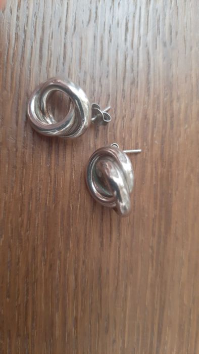 srebrne kolczyki srebro PRL