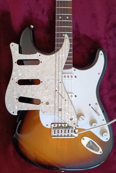Pickguard/escudo Fender stratocaster, madrepérola, vintage, 8 furos