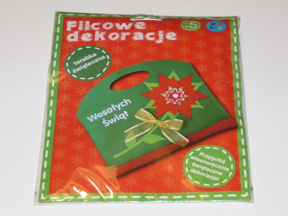 Filcowe dekoracje - torebka świąteczna - 23x18 cm - NOWE