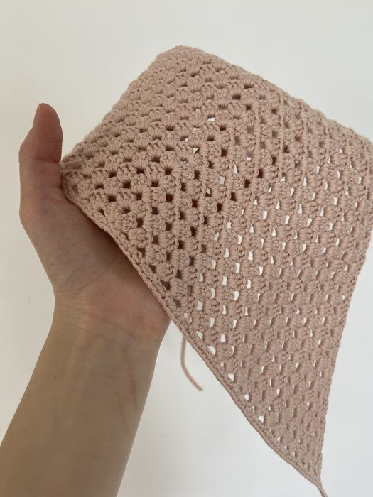 Chusteczka na głowę damska na szydelku Handmade