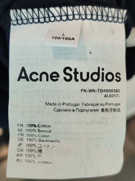Футболка Acne Studios T-Shirt With Ellison Face Patch Navy
