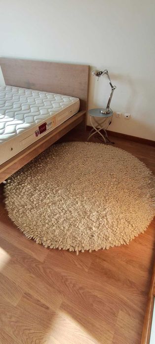 Tapete Redondo de Lã Natural – Feito à Mão | Ø 180 cm | 100% Lã