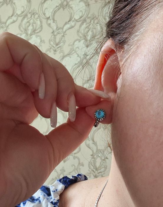 Серьги серебро. Топаз. 925