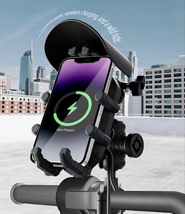Motocyklowy uchwyt na telefon z ładowarką indukcyjną
