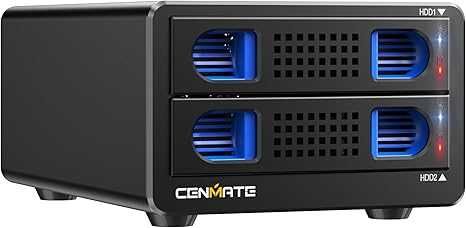 Obudowa RAID 2x HDD/SSD USB 3.0 40TB CENMATE wentylator, 4 tryby