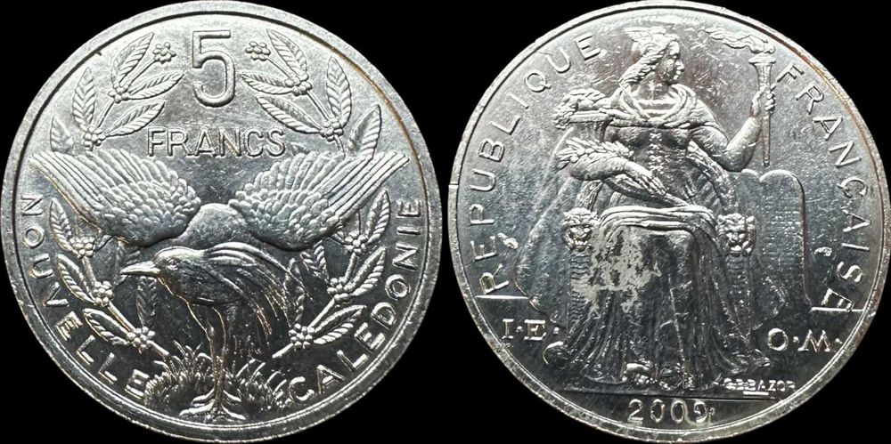 5 Francos - 2009 - Nova Caledónia - França Ultramarina