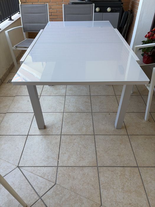 Mesa de alumínio extensivel NATERIAL LYRA Cinza