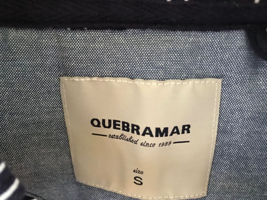 [Quebramar] Polo cintado azul escuro às riscas original