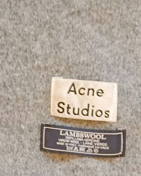 Duży szary, wełniany szal Acne studios