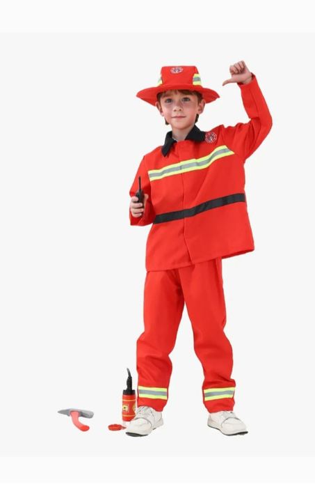 Карнавальний маскарадний костюм 7, 8, 9, 10 р пожежник