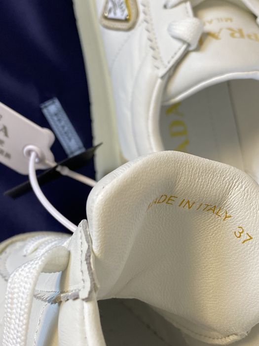 Prada 37-40 Downtown White Platform Sneakers