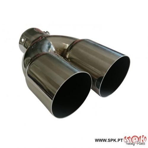 Ponteira de Escape Inox Dupla 2x75mm - Nova