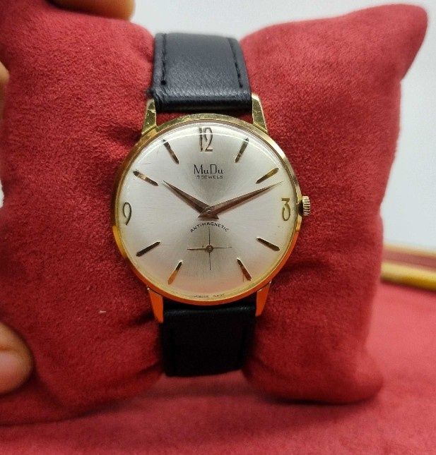 Piękny Zegarek Mudu Swiss Złocony Mechaniczny 17 rubin !! Vintage