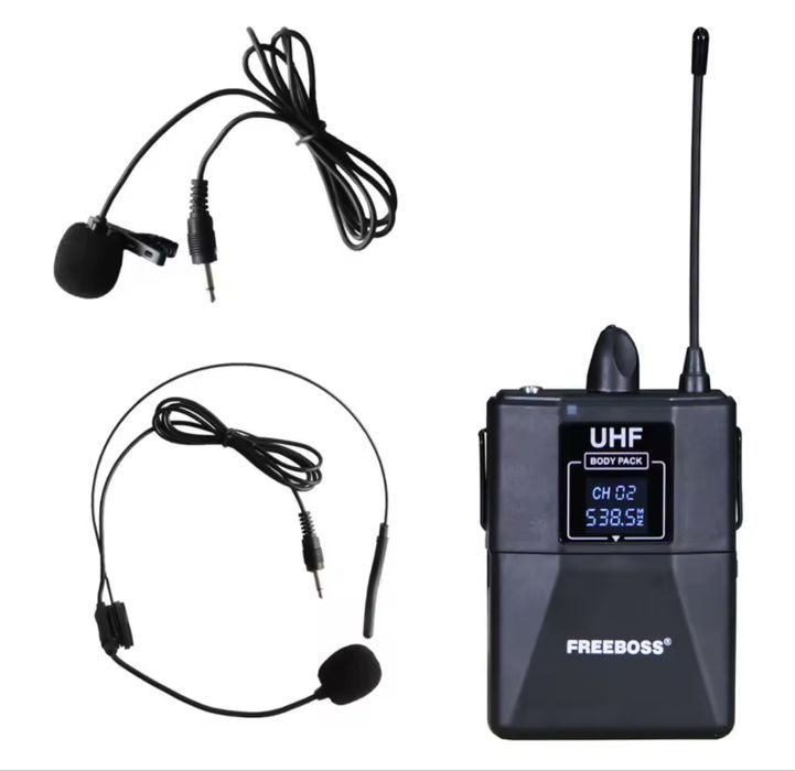 Conjunto microfones sem fio (lapela e face)