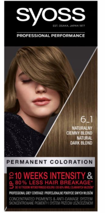 Syoss farba do włosów 6_1 , naturalny ciemny blond