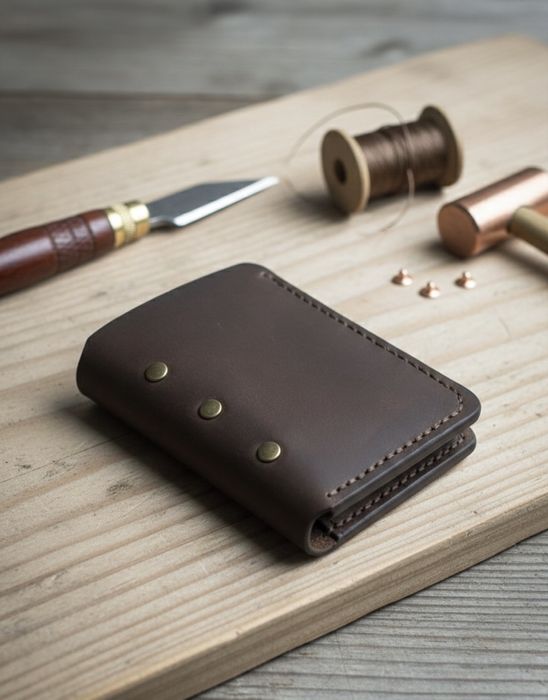 Кошелёк из натуральной кожи ручной работы