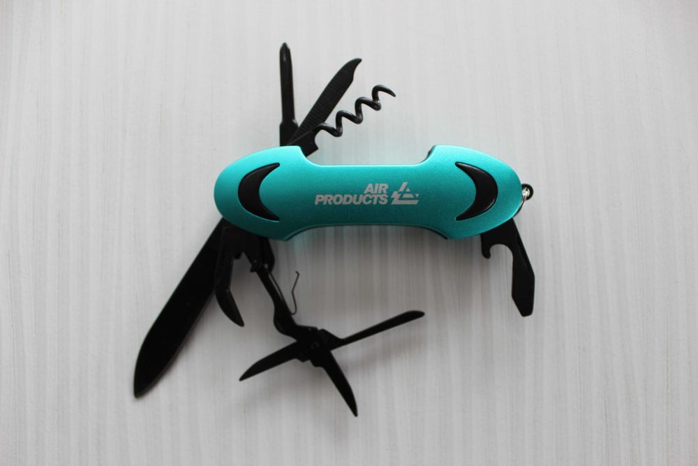Multitool narzędzie wielofunkcyjne 7w1 solidne z logo turkus damskie
