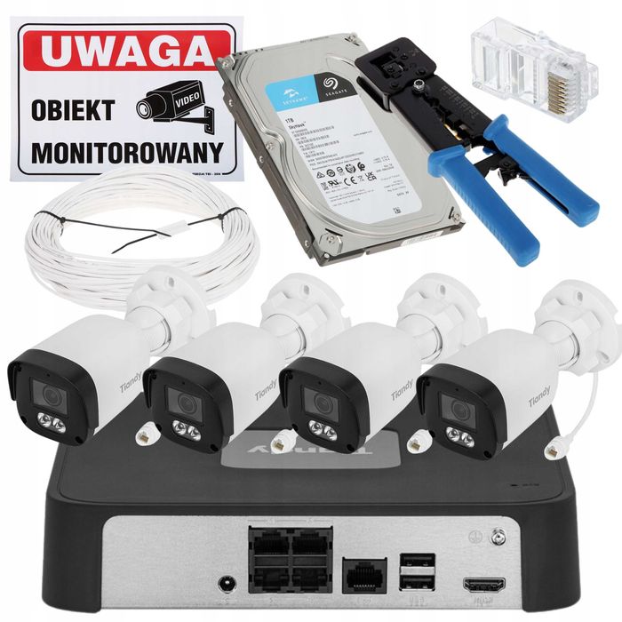 Kamery Zestawy Monitoring podgląd na telefon Dahua Tiandy Hikvision