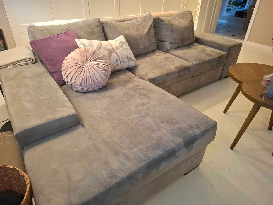 Sofa narożna narożnik rozkładany szary