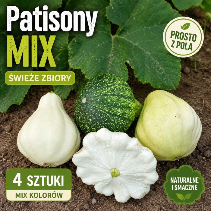 Dynia patison 5kg duże mix kolorów i gatunków Bio bez oprysków ekologiczny