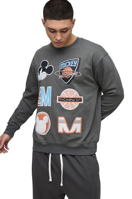 Boohooman bluza męska z okrągłym dekoltem i nadrukiem sportowym z3a