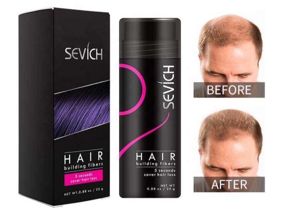 Fibra Capilar Sevich Castanho Escuro – Disfarça Falhas no Cabelo