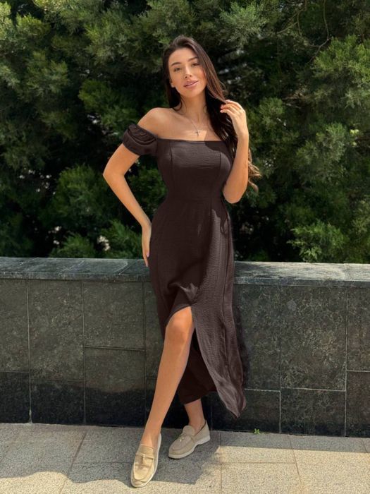 Сукня жіноча довга шоколад