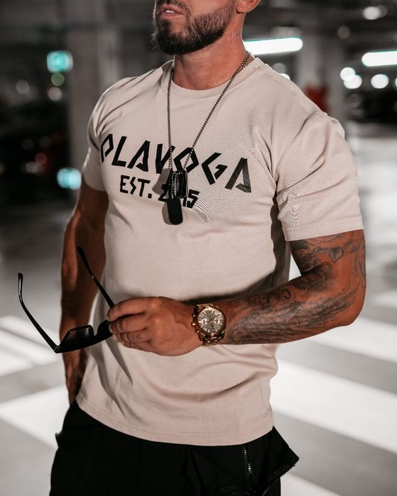 WYPRZEDAŻ t-shirt meski Olavoga Grecos beżowy szary XL