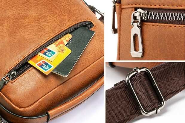 Мужская плечевая многофункциональная городская сумка - Цвет	Терракота