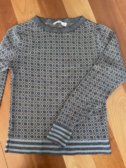 Sweterek / bluzka ze srebrną nitką_ MANGO_S