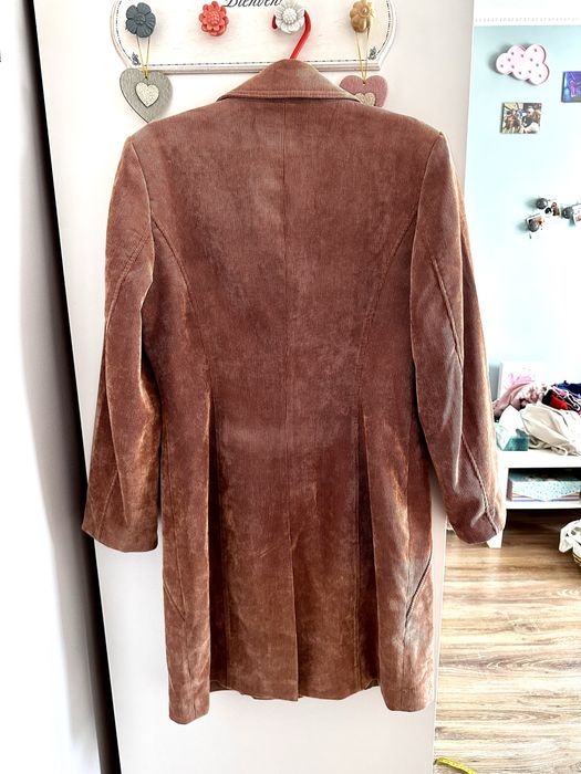 Prążkowany płaszcz vintage Ad-Szar brązowy