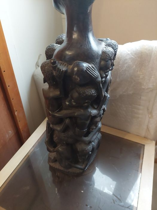 Grande escultura africana antiga? Maciça 52 cms pau preto ,?