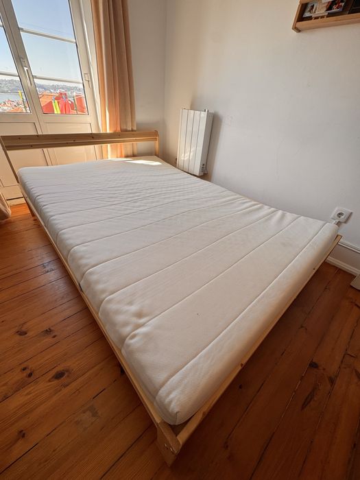 Cama e colchao ikea como novos 140x200