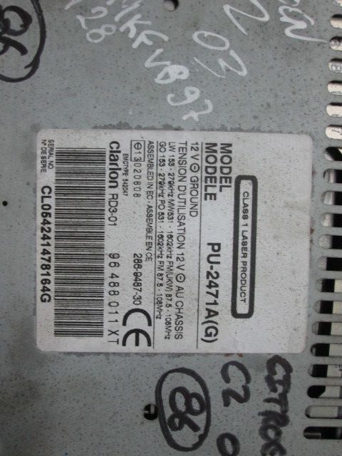 Rádio / auto-rádio CITROËN C2 (JM_)