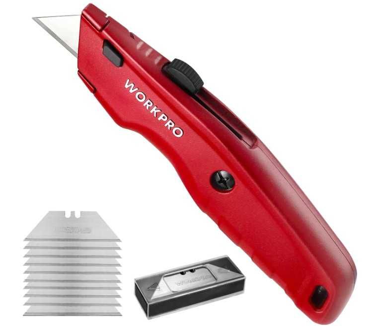 Nóż wielofunkcyjny z 10 zapasowymi ostrzami WORKPRO