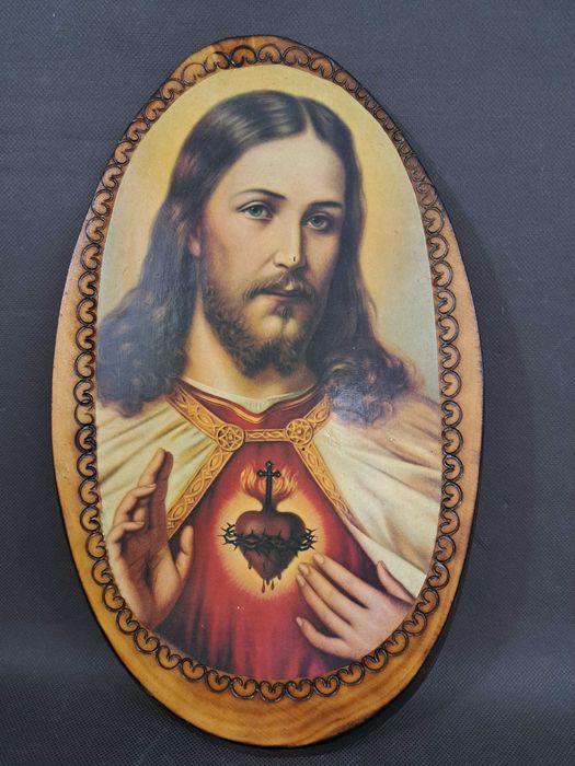 Obraz Jezus Chrystus, reprodukcja na drewnie