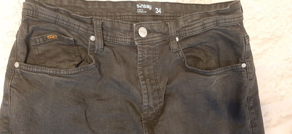 Jeansy grafirowe męskie spodnie