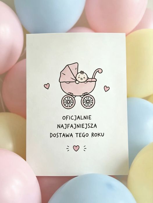 Kartka z okazji narodzin dziecka, kartka okolicznościowa, babyshower