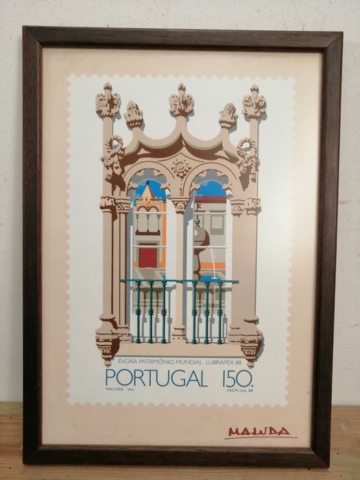 8 quadros Maluda Maluda 1934/1999/ Offset a Impressão certificada INCM