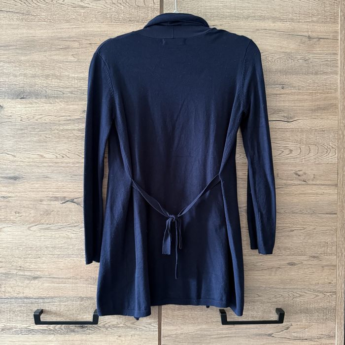 Sweter kardigan Zara 38 M granatowy z paskiem