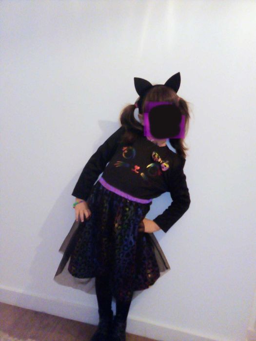 Fato de Carnaval/Halloween  Gata com bandelete - 5 anos
