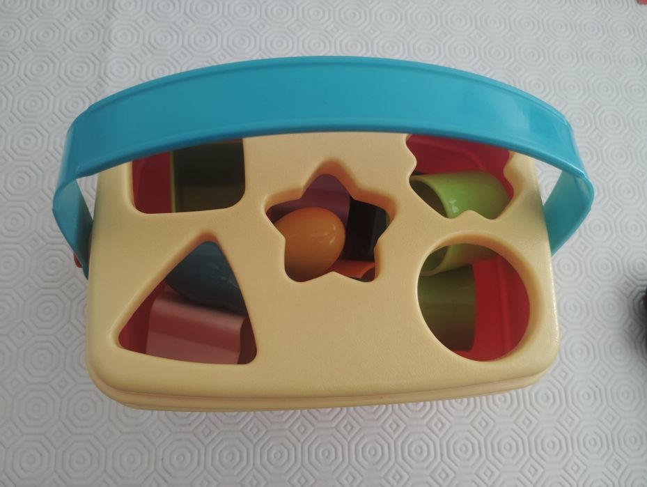 Balde Do Brinquedo clássico Primeiros Blocos do Bebê Fisher Prince Usado