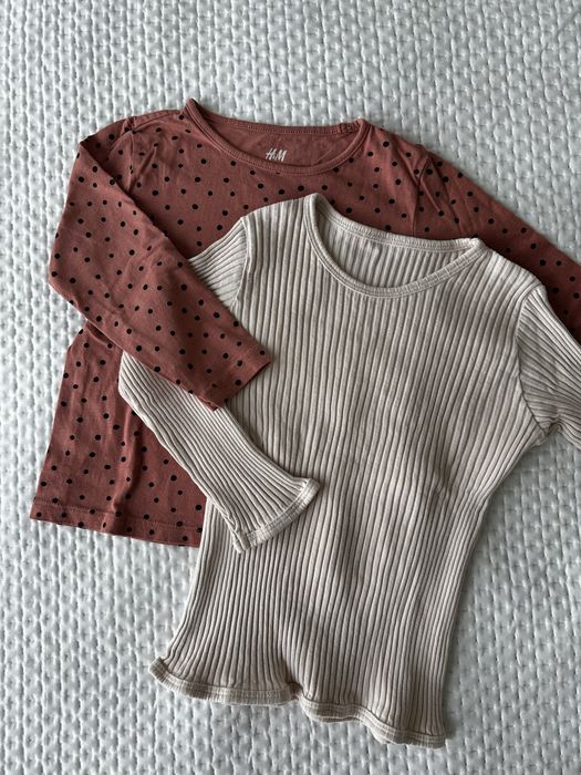 Dwie bluzki H&M - w groszki i druga no name -w proążek ŚLICZNE