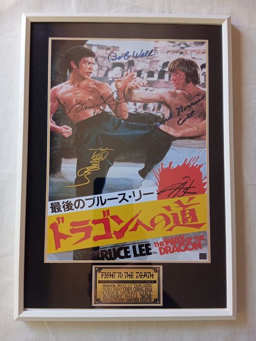 Moldura Filme The Way Of The Dragon com Autógrafos (A4)